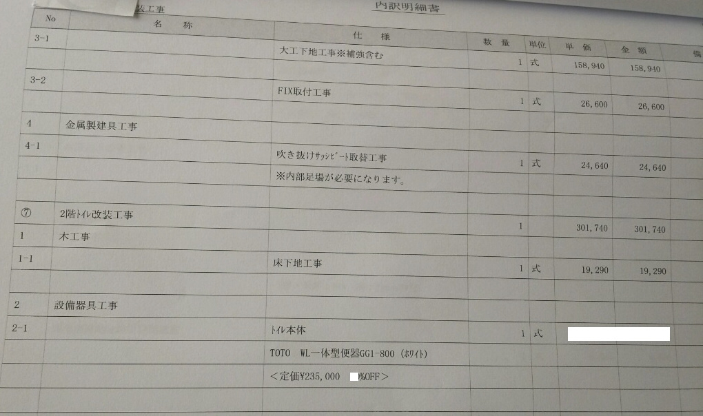 見積もり明細