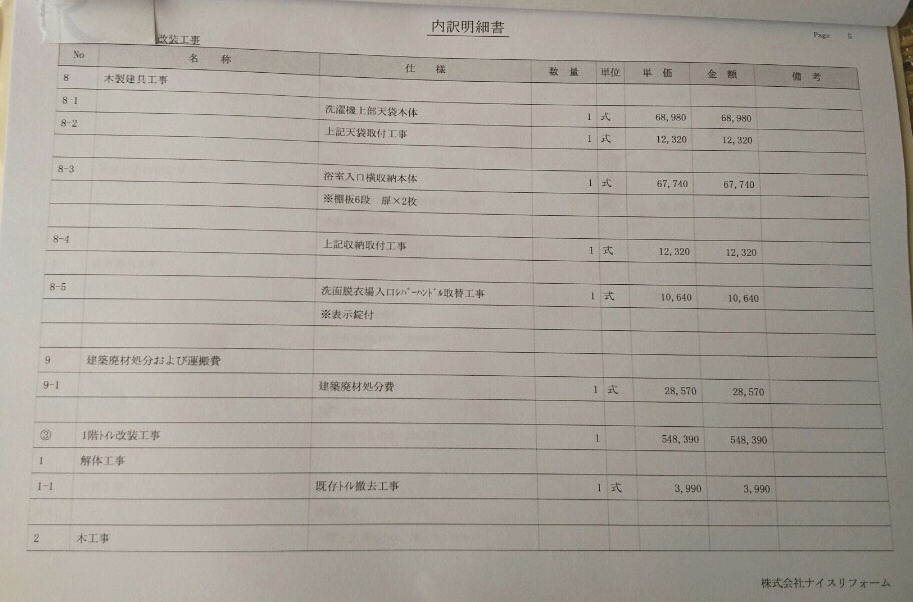 見積もり明細