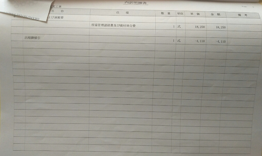 見積もり明細