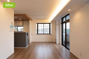 相模原市中央区｜北欧風インテリアのマンション大規模リノベーション事例｜間取り変更・回遊動線
