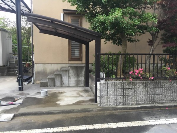 門扉とフェンス撤去で広々