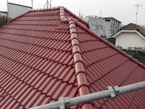 赤色の素敵な屋根に変わりました