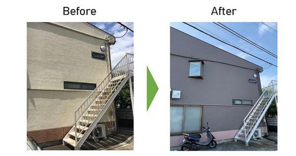 アパートの外観の雰囲気がガラリと変わりました