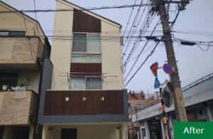 フッ素塗料で汚れが付きにくい外壁に。デザイン性の高いお洒落な仕上がりに。