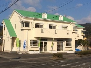 外装を全面塗り替えました。外壁はそのままに、屋根はビビットなグリーンにしました。