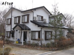 ペンションの外壁塗装。塗り替えたことでメリハリが利いています。