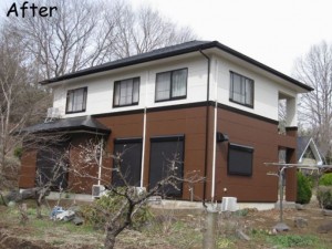 シリコン樹脂で劣化した外壁を塗り替えました。