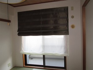 障子を撤去してシェードを取り付けセンスのいい和室空間へ