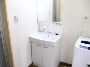 限られたスペースながらも、使い勝手のいいシャワー室兼洗面脱衣場に仕上がりました。